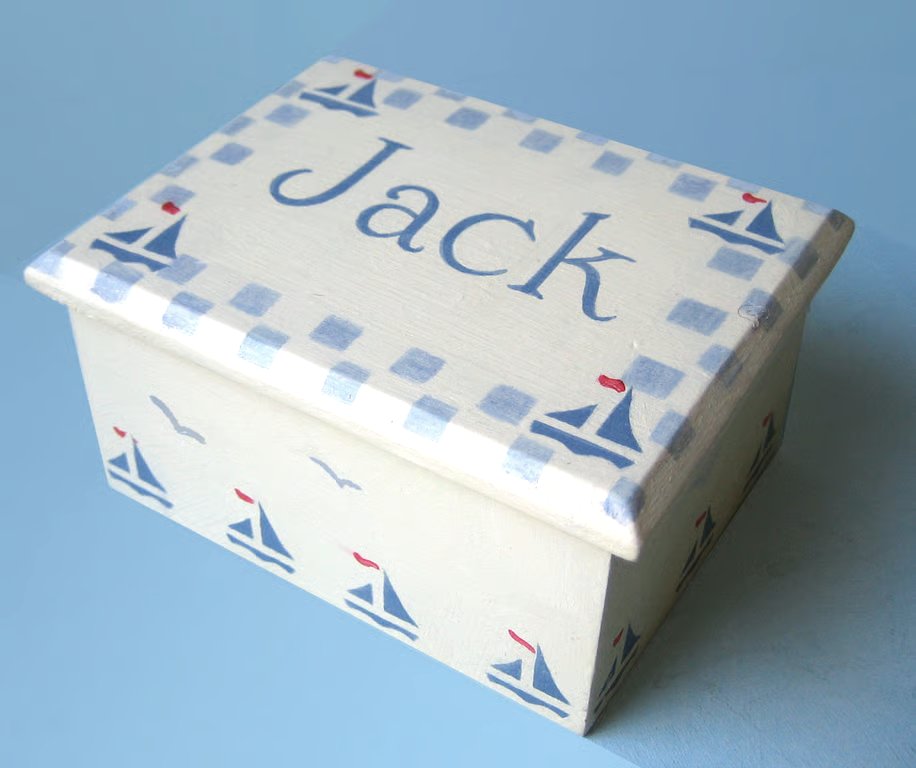 Boats, Small Keepsake Box, Christening Gift