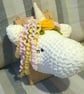 Crocheted unicorn trophy head - faux taxidermy