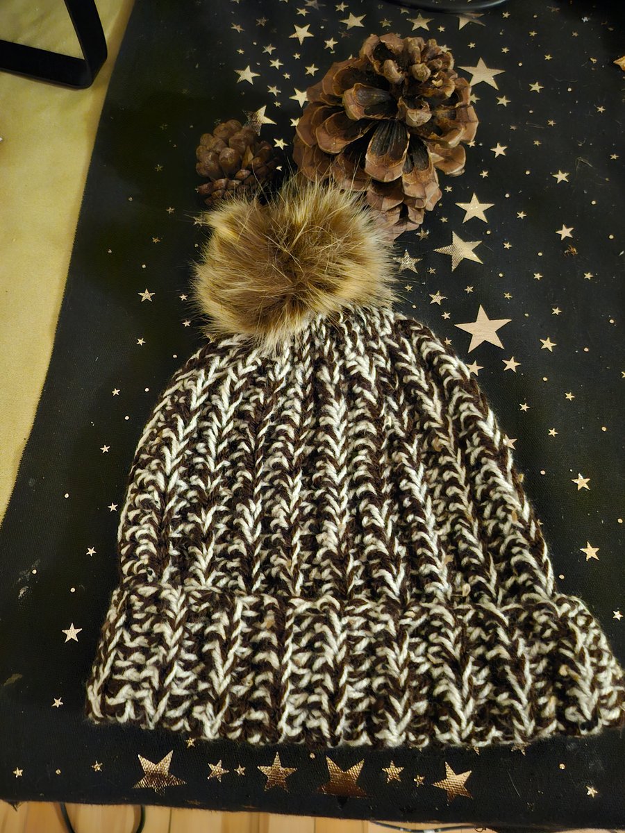 Bobble Beanie Hat Dark Choc Speckled 