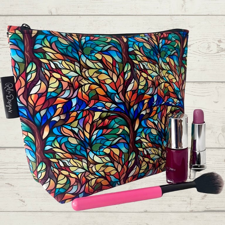 Makeup bags stained glass tress
