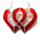 Entwined Heart Suncatcher Stained Glass Ruby 40th Wedding 