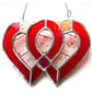 Entwined Heart Suncatcher Stained Glass Ruby 40th Wedding 