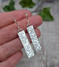 Sterling Silver Long Autumn Leaves Long Rectangle Earrings - JBJ1113