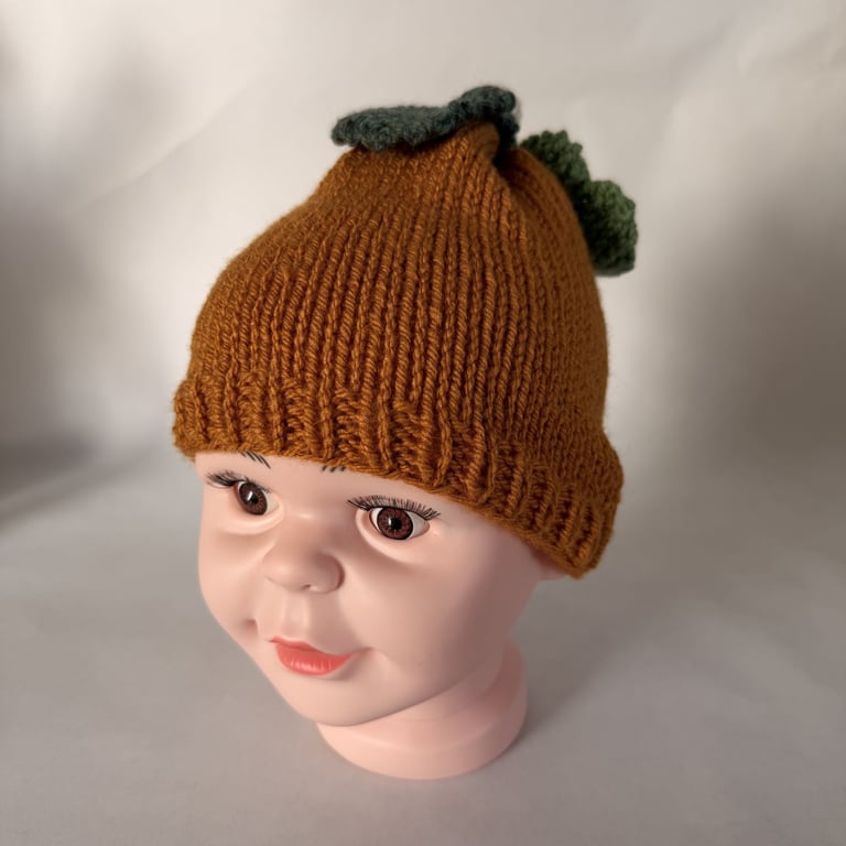 Children's Hand Knitted Acorn Hat