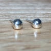 Handmade Melted Recycled Silver Ball Stud Earrings 