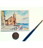 Original ACEO Miniature Watercolour Painting Kingsand Clock Tower Cornwall - Image 1