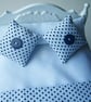 White & Blue Polka Dot Dolls House Bedding Set - Image 8