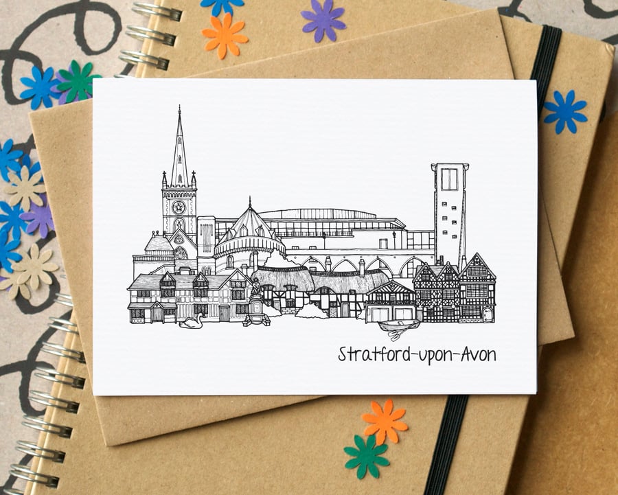 Stratford-upon-Avon Skyline Greetings Card