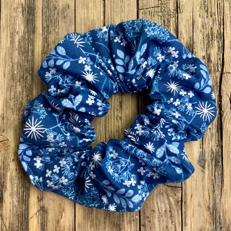 Large Hair Scrunchie - Winter Foliage - Handmade by Molly Felicity Designs