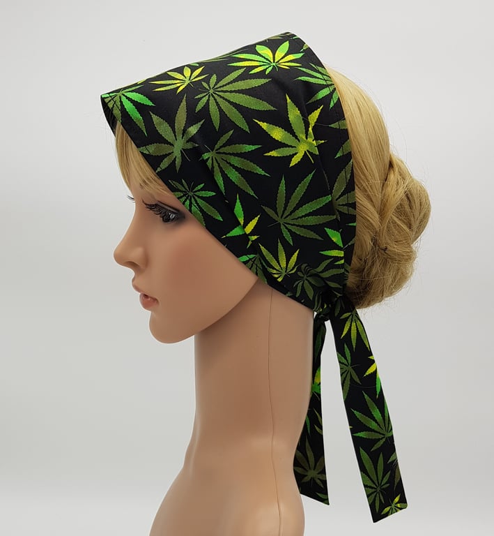 Wide hair scarf for women, nurse hair cover, summer head scarf
