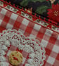 Scandi Style Hearts and Holly Gingham Christmas Stocking - Image 4