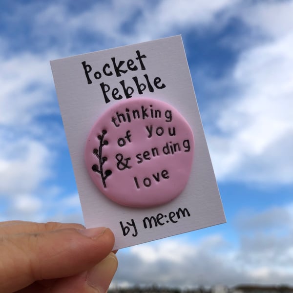 Thinking of you & sending love,  Pocket Pebble Gift 