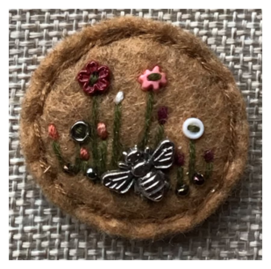 Felt charm brooch badge