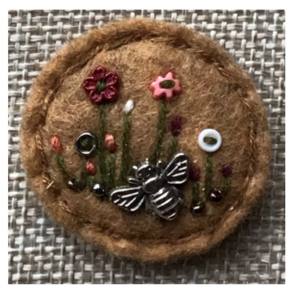 Felt charm brooch badge