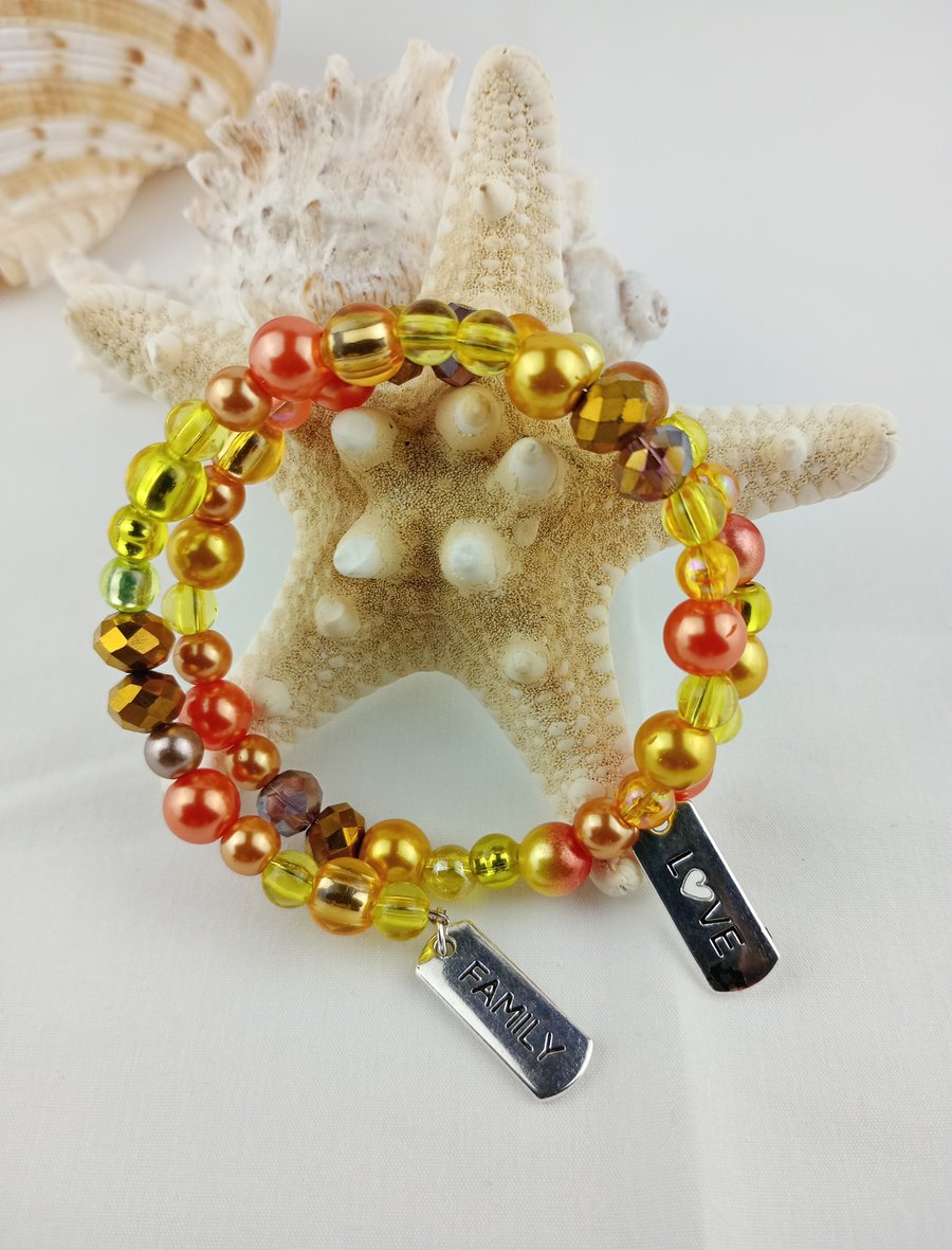 Memory Wire Autumn Bracelet  - Memory Wrap Bracelet