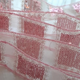 1 metre pink sequinned trim