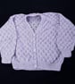 Baby girls cardigan hand knitted in sparkly mauve 2 - 3 years 26 inch chest - Image 5