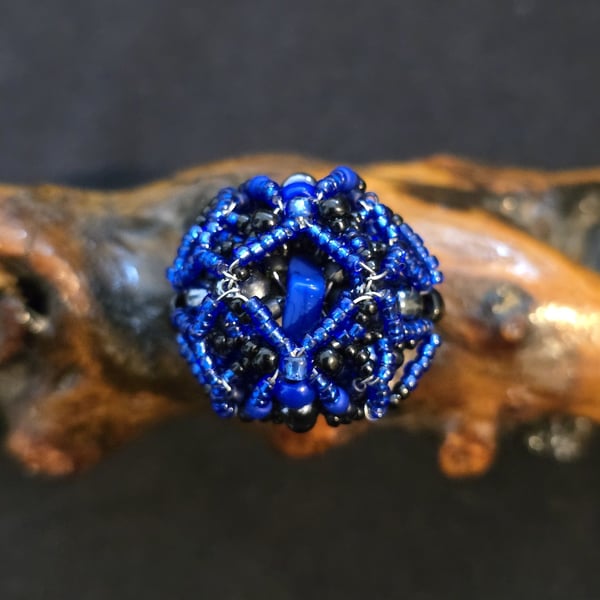 Blue Lapis Lazuli Adjustable Statement Ring