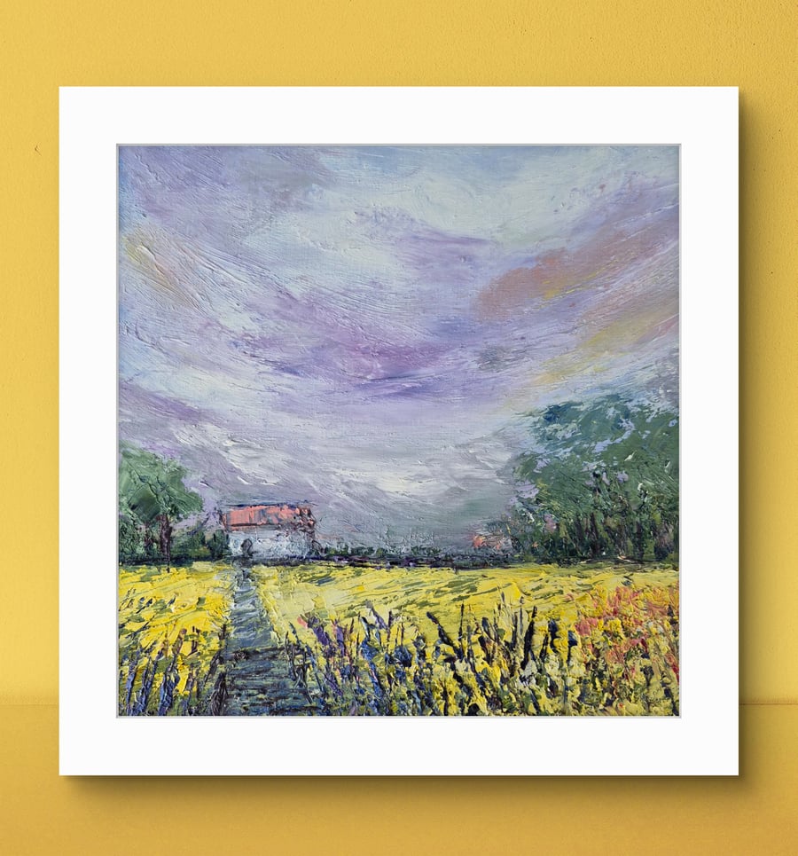 'Spring cottage' is an original oil landscape