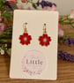 Red Cherry Blossom Dangle Earrings, Enamel Sakura Charms, Handmade Jewellery - Image 6