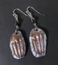 Trilobite Fossil Drop Polymer Clay Earrings, Bronze Pewter Clay Geology Earrings - Image 2