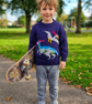 Dinosaur Child's Sweater and Hat - Jurassic - Digital Knitting Pattern - Image 1