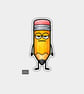 Funny Snarky Vinyl Sticker For Adults - Grumpy Pencil