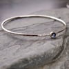 Sterling Silver Bangle with Labradorite