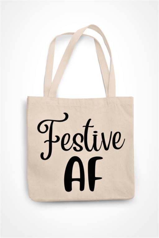 Festive A F   - Novelty Funny Christmas Tote Bag - Shopper Bag