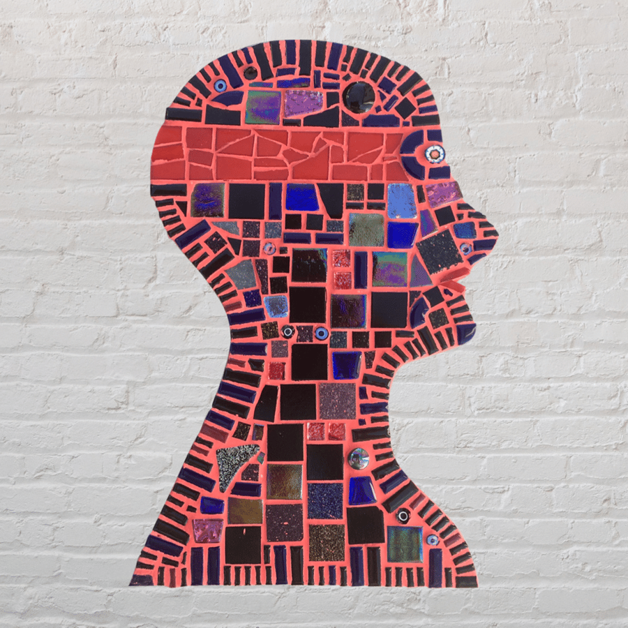 Red Mosaic Head