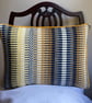 Rosanna cushion: Golden & Midnight Blue. Handwoven in Wales