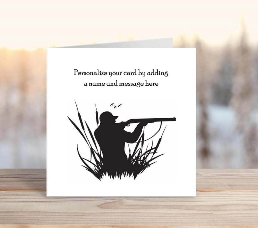 In the rushes - personalised card for a shooter or hunter