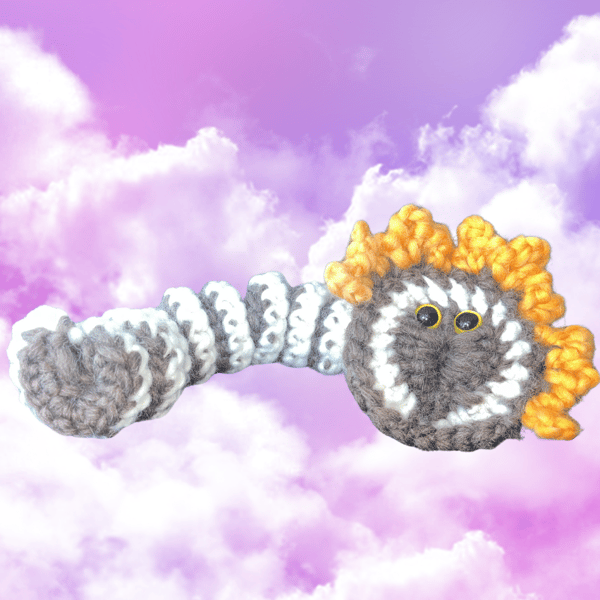 Moon Lullaby Dragon - Whisperwing - Handmade Crochet Fantasy Art Doll Worry Worm