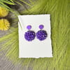 Purple Hydrangea Flower Polymer Clay Earrings