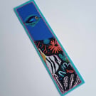 Bookmark - Tropical Coral Reef Fish fabric,  backed with wool felt