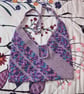 Handmade Crochet shoulder bag made from multicoloured purple wool. - Image 2