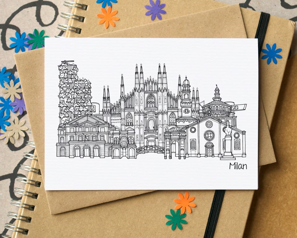 Milan Skyline Greetings Card