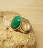 Green Malachite ring. Sterling Silver Adjustable rings for women. 18x13mm stone - Image 3
