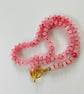Pink cracked glass rondelle necklace  - Image 4