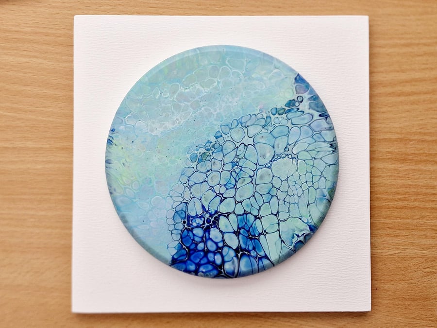 18.5cm x 18.5cm acrylic pour painting wall plaque