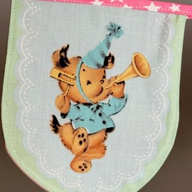 Vintage Style Birthday Bunting with Kittens, Puppies and Bunnies