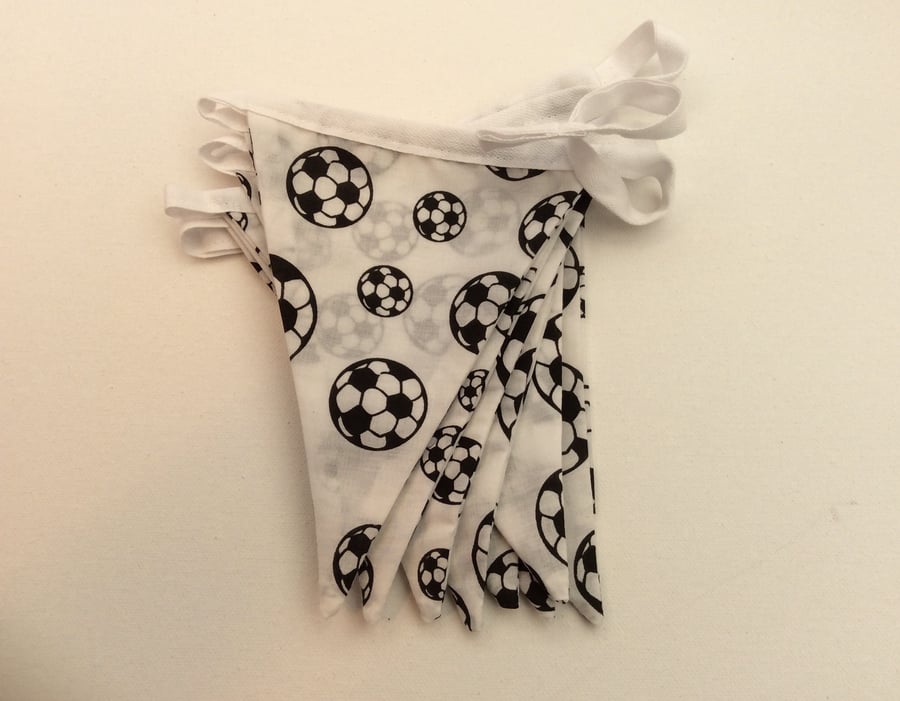 Football Bunting, Black & White flags Wall Hanging 