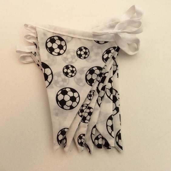 Football Bunting, Black & White, Handmade Flags, Team, Birthday, Bedroom