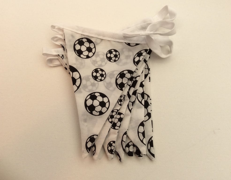 Football Bunting, Black & White flags Wall Hanging 