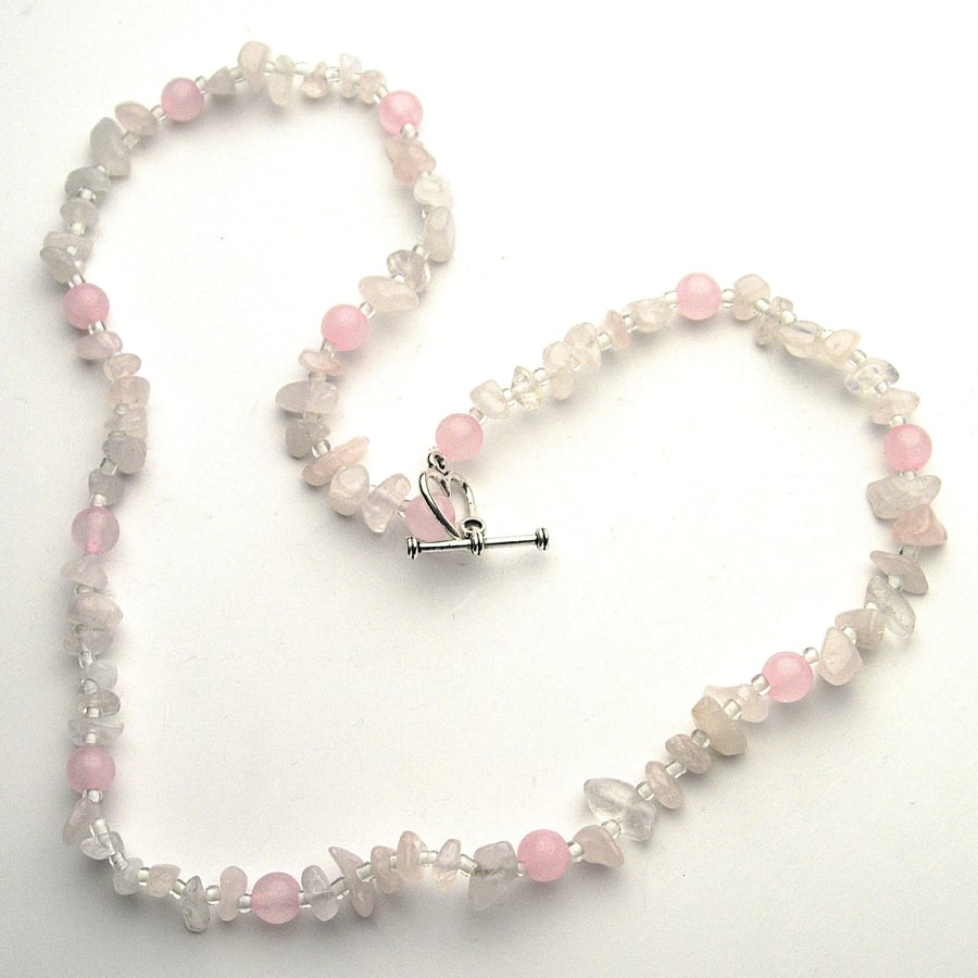 Rose Quartz Necklace - UK Free Post