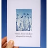 '“Dance, dream & be free”, whispered the butterfly', Blue Cyanotype Card 