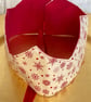 Set of 4 red and cream Skandi-style Christmas party crowns with velvet ribbons - Image 3