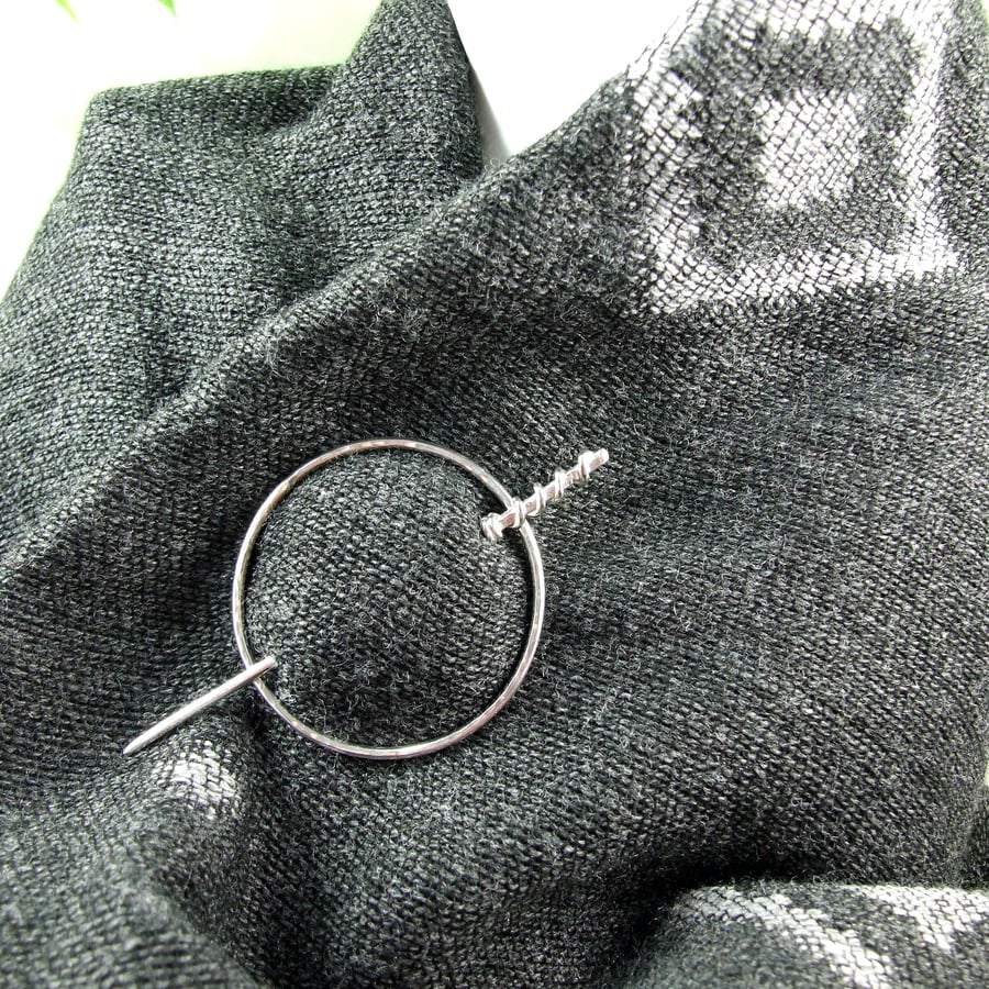 Shawl Pin, Sterling Silver Shawl Pin for Scarf, Shawl, Cardi or Wrap