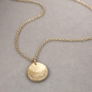 Handmade 9ct solid yellow, rose or white gold 10mm petal diamond charm necklace