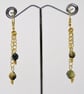 Natural Tiger Eye Chain Drop Gold Earrings. - Image 3